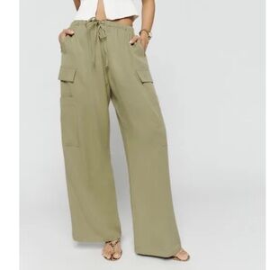Reformation Ethan Twill Pant Olive Oil - Size S